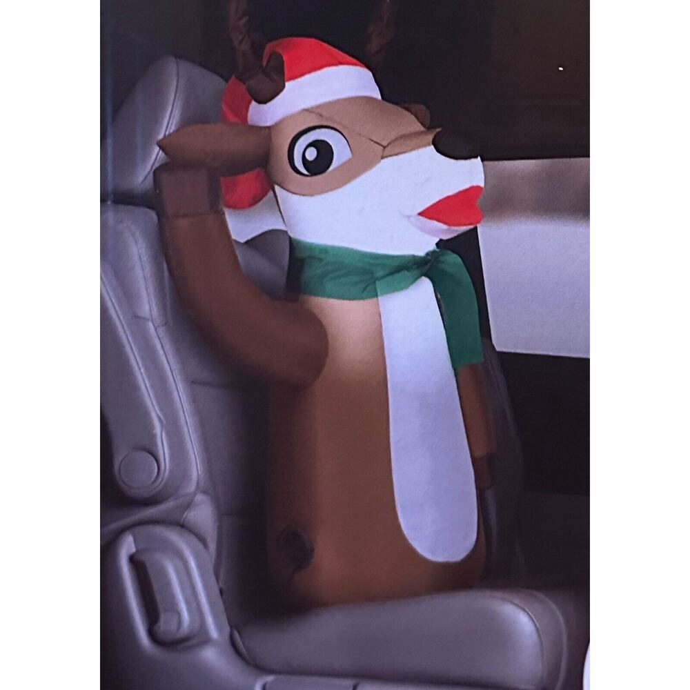 NEW Gemmy Airblown Inflatable Reindeer Car Buddy 3 Ft LED Light Christmas Decor